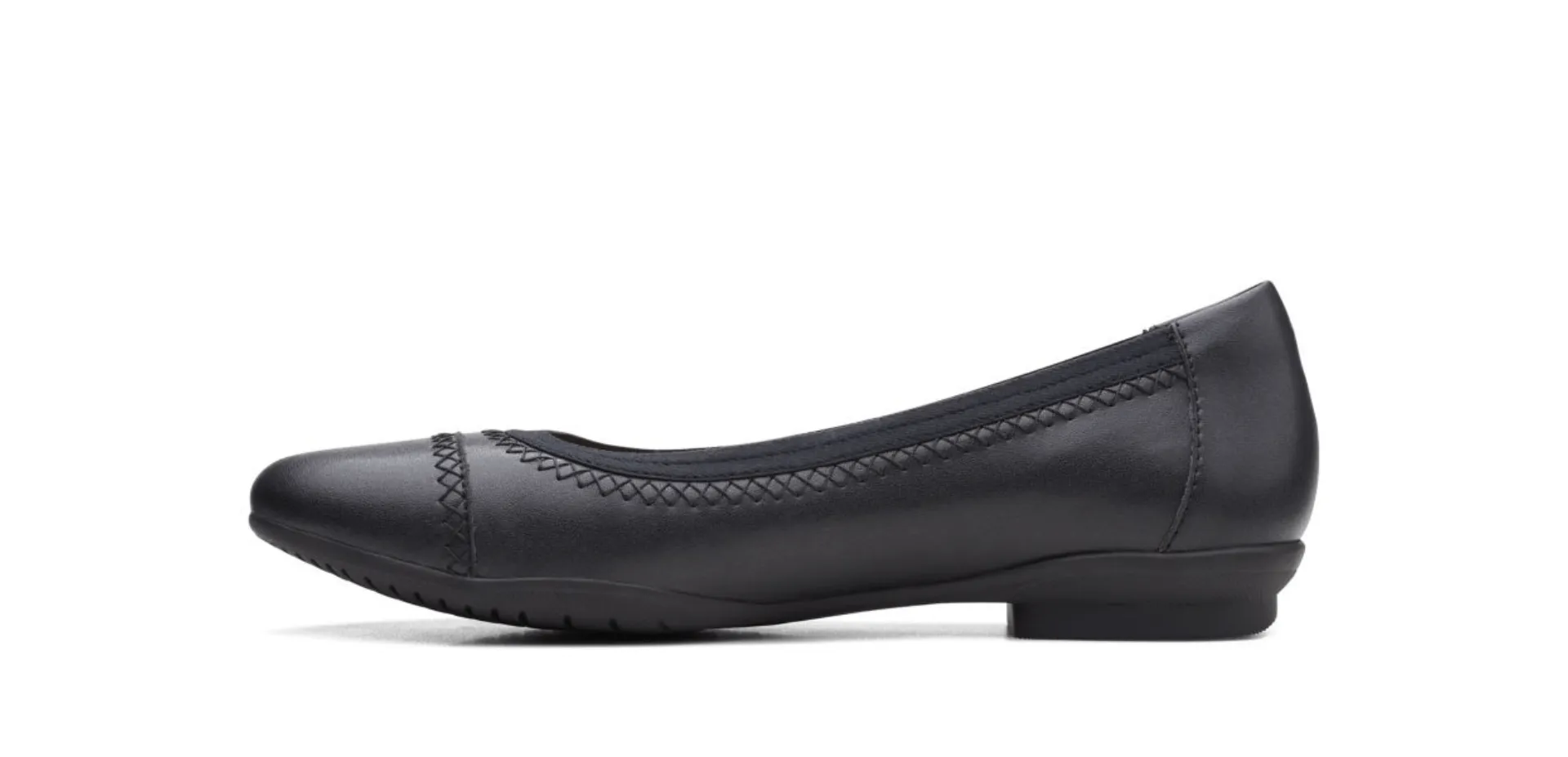 Clarks Women's Sara Bay Ballet Flats- Black Leather