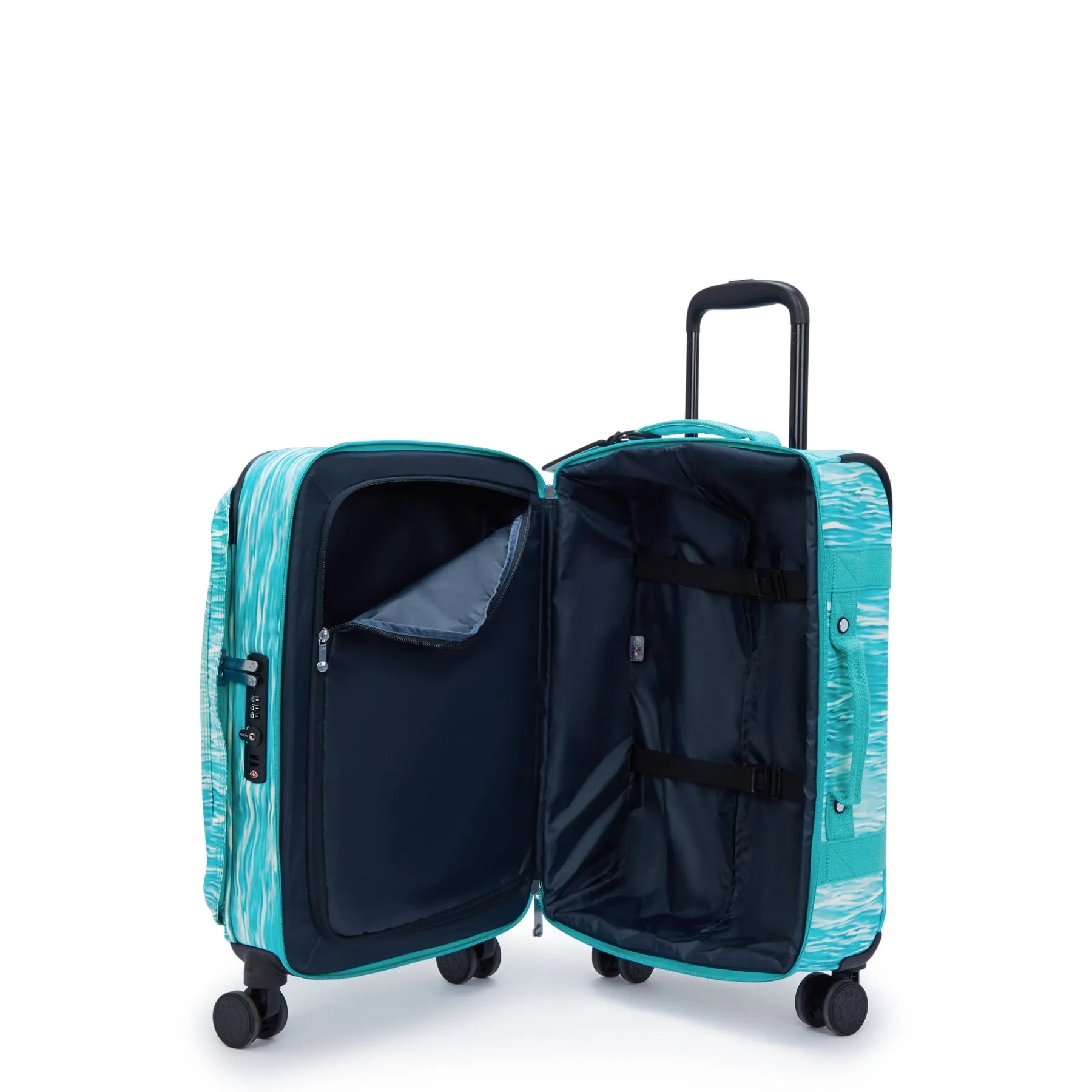 Kipling Spontaneous Small Printed Rolling Luggage - Aqua Pool